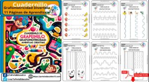 Grafomotricidad Divertida: 11 Páginas de Aprendizaje Creativo