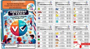 Aprende Distinguiendo Cuadernillo Verdadero o Falso para Estudiantes
