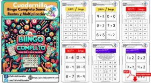 Bingo Completo Suma, Restas y Multiplicación