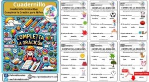 Cuadernillo Interactivo Completa la Oración para Niños