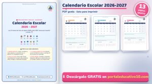 Calendario Escolar 2026-2027 para Imprimir: Mes por Mes (PDF Gratis)