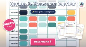 Horario de Clases para Imprimir: Formatos Editables (PDF Gratis)