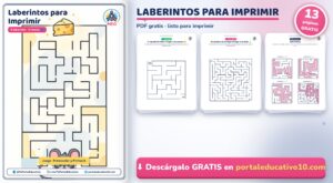 Laberintos para Imprimir: 3 Niveles con Soluciones (PDF Gratis)