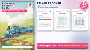 Palabras con bla ble bli blo blu: Cuadernillo PDF Gratis para Imprimir