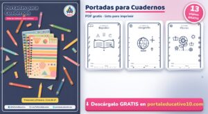 Portadas para Cuadernos: Todas las Materias, para Colorear (PDF Gratis)