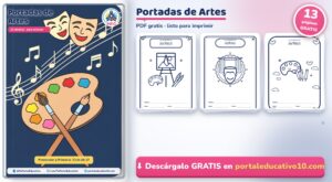 Portadas de Artes para Cuadernos: 11 Diseños para Colorear (PDF Gratis)