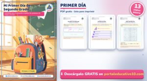 Actividades para el Primer Día de Clases: Segundo Grado (PDF Gratis)