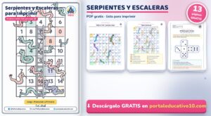 Serpientes y Escaleras para Imprimir: Tablero Listo para Jugar (PDF Gratis)