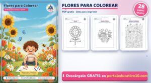 Flores para Colorear: 25 Dibujos Bonitos para Imprimir (PDF)