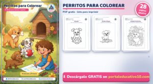 Perritos para Colorear: 25 Dibujos Tiernos para Imprimir (PDF)