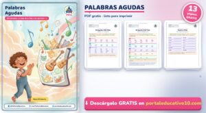 Palabras Agudas: 100 Ejemplos con y sin Tilde + Ejercicios
