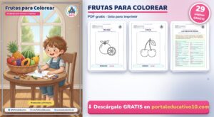 Frutas para Colorear: 25 Dibujos con su Nombre para Imprimir (PDF)