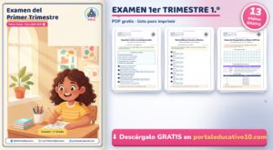 Examen Primer Trimestre 1er Grado 2026-2027 (PDF con Clave)
