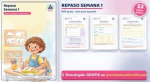 Repaso Semana 1 de Primer Grado: Español y Matemáticas para Imprimir